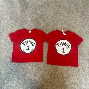 Dr. Seuss Thing 1 and Thing 2 t-shirts. Short sleeve. Size 3